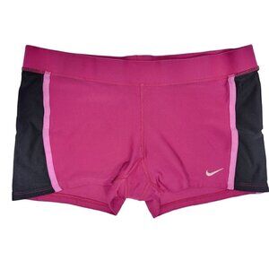 Nike Women's Dri-Fit Shorts Pink with Black Mesh Side Panels Size Medium